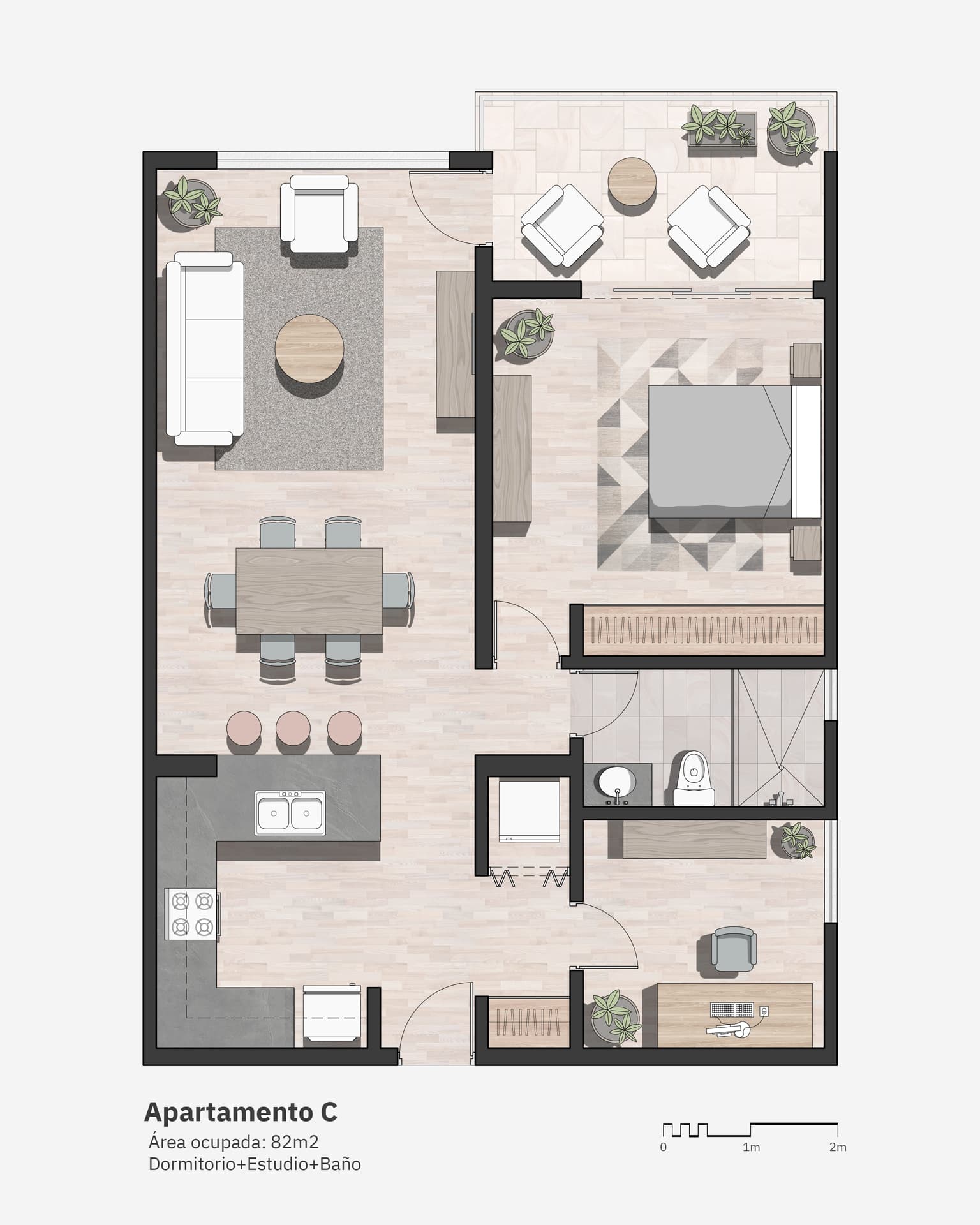 Imagen del segundo proyecto de curso: planta ilustrada con Photoshop