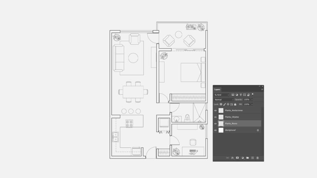 Proyecto final del curso Autocad y Photoshop para arquitectos